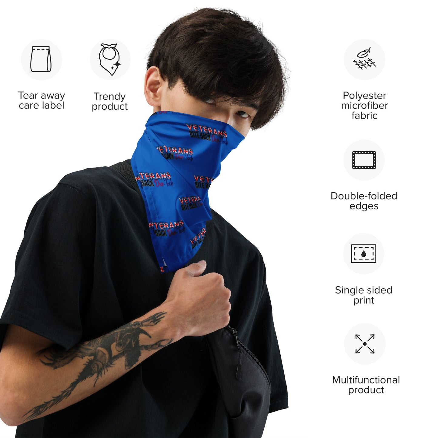 All-over print Navy bandana